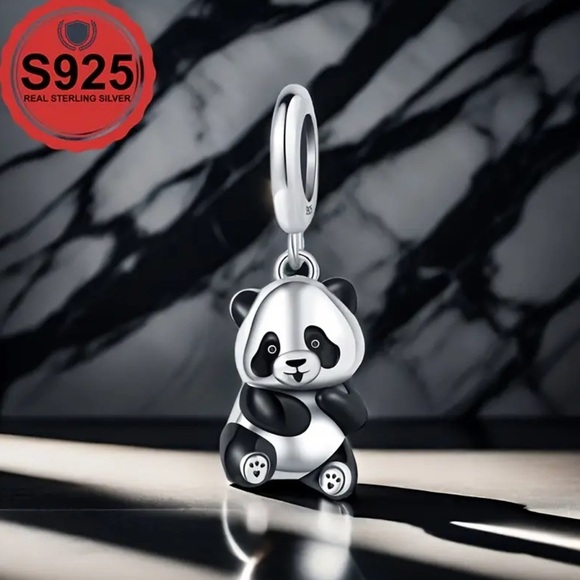 925 Sterling Silver Adorable PANDA Charm/Pendant - NWT - Picture 4 of 6